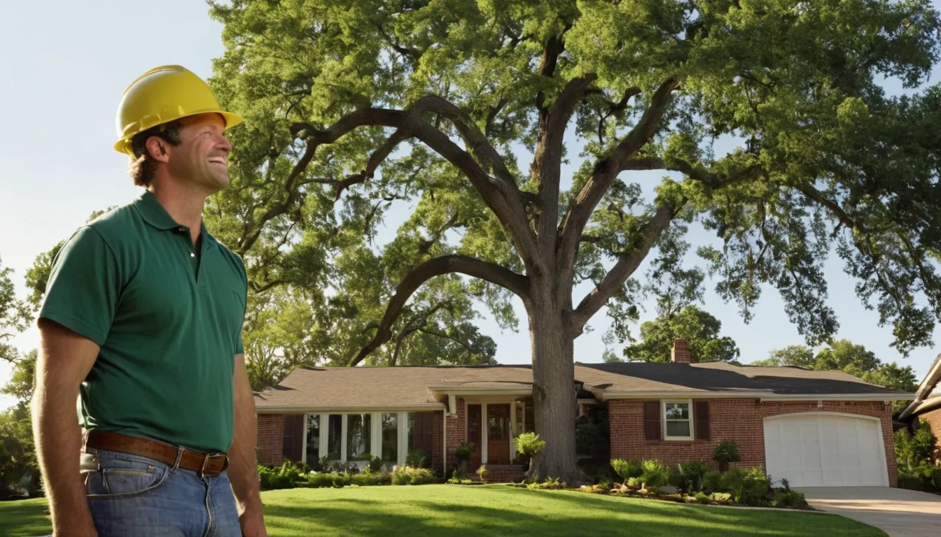 A tree removal provider and a homeowner talking in a Hoover front yard